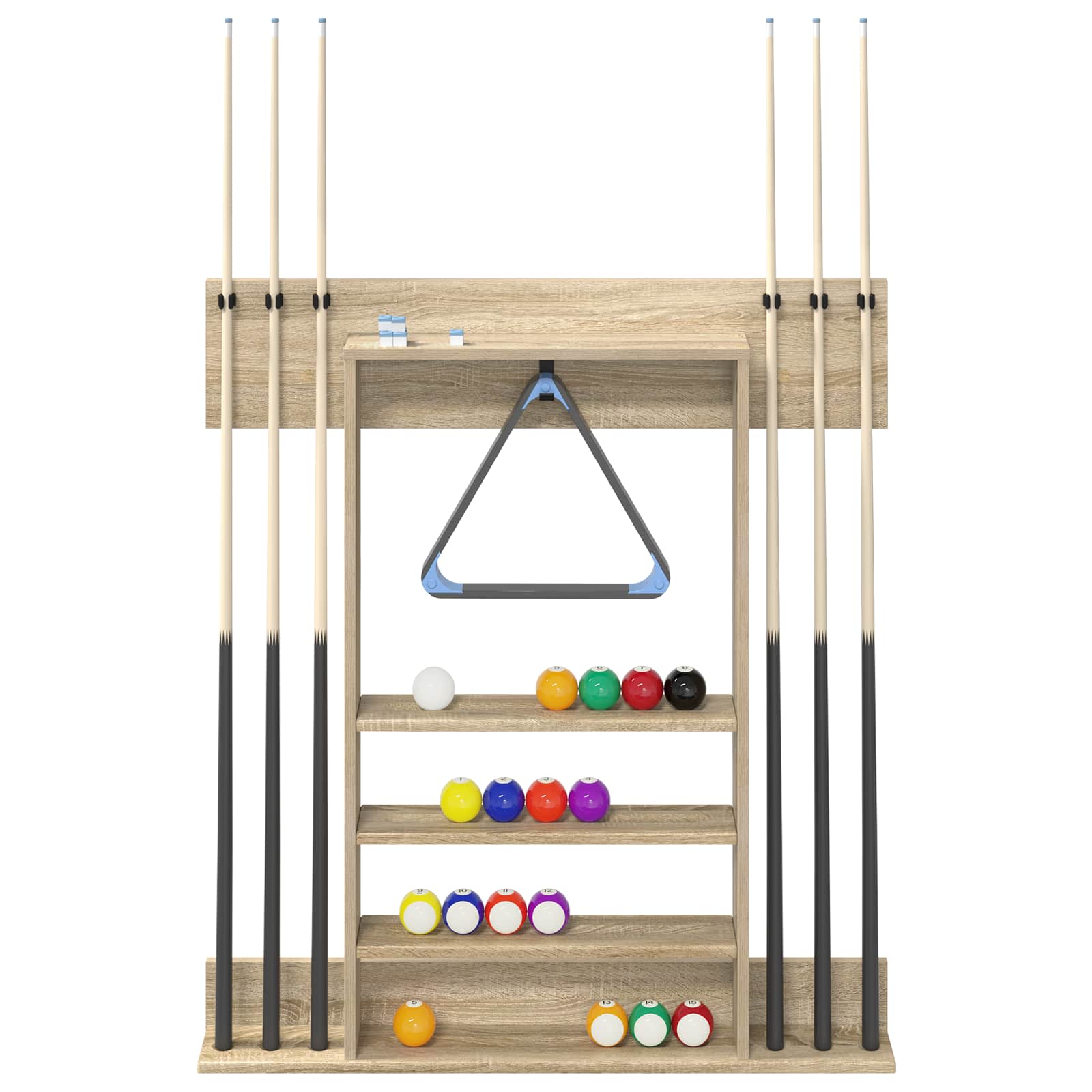 Billardqueue-Ständer Holzwerkstoff 93 x 12 x 103 cm Weiß