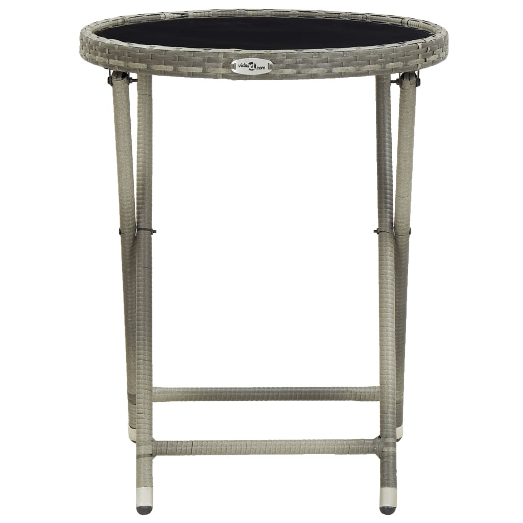 Beistelltisch Braun 60 cm Poly Rattan und Hartglas