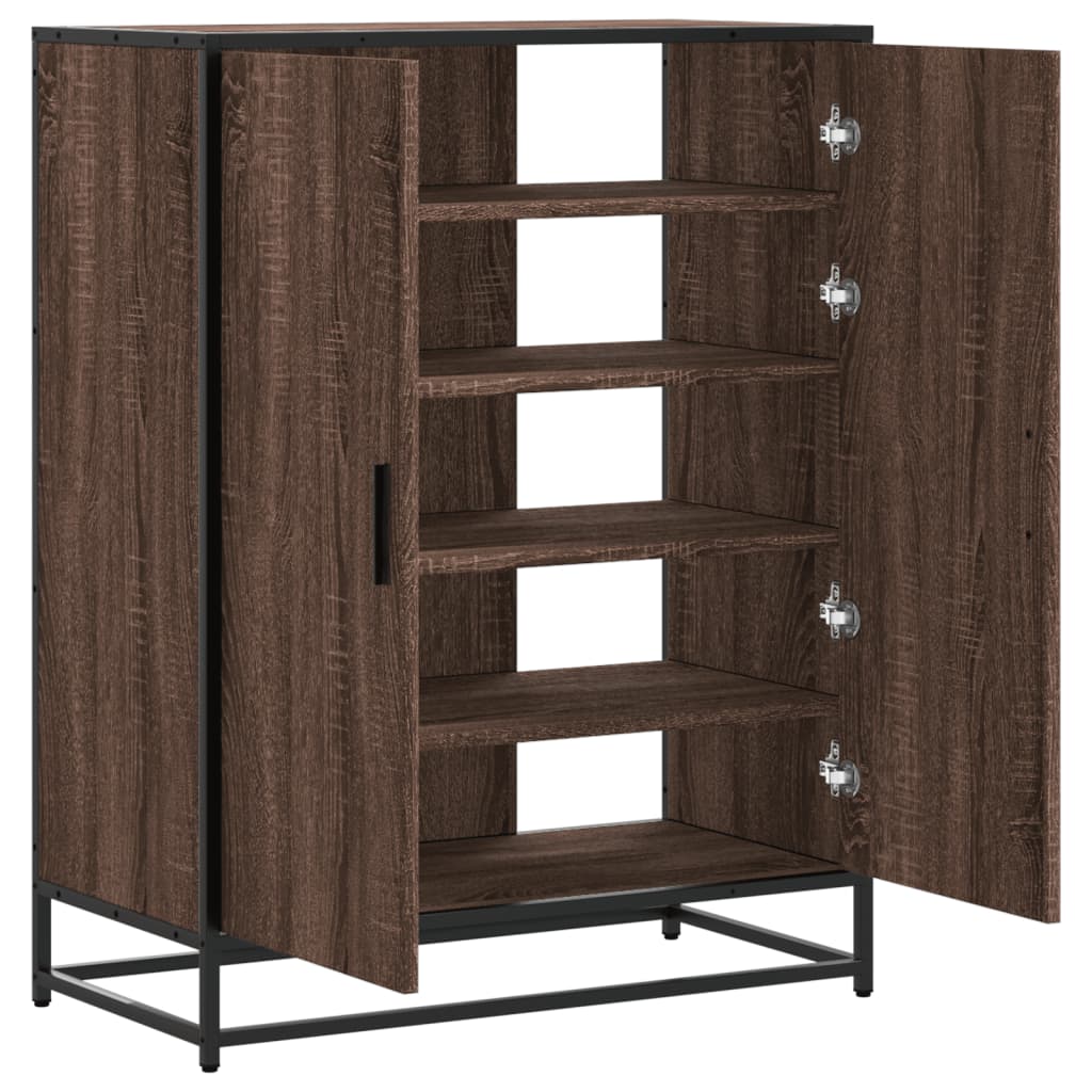 Schuhschrank Räuchereiche 75x38x97,5 cm Holzwerkstoff Metall