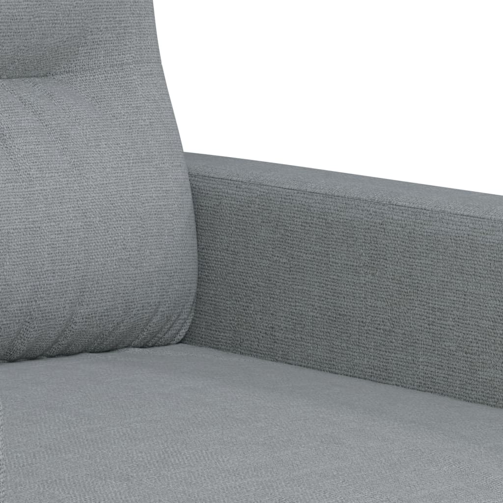 3-tlg. Sofagarnitur mit Kissen Creme Stoff