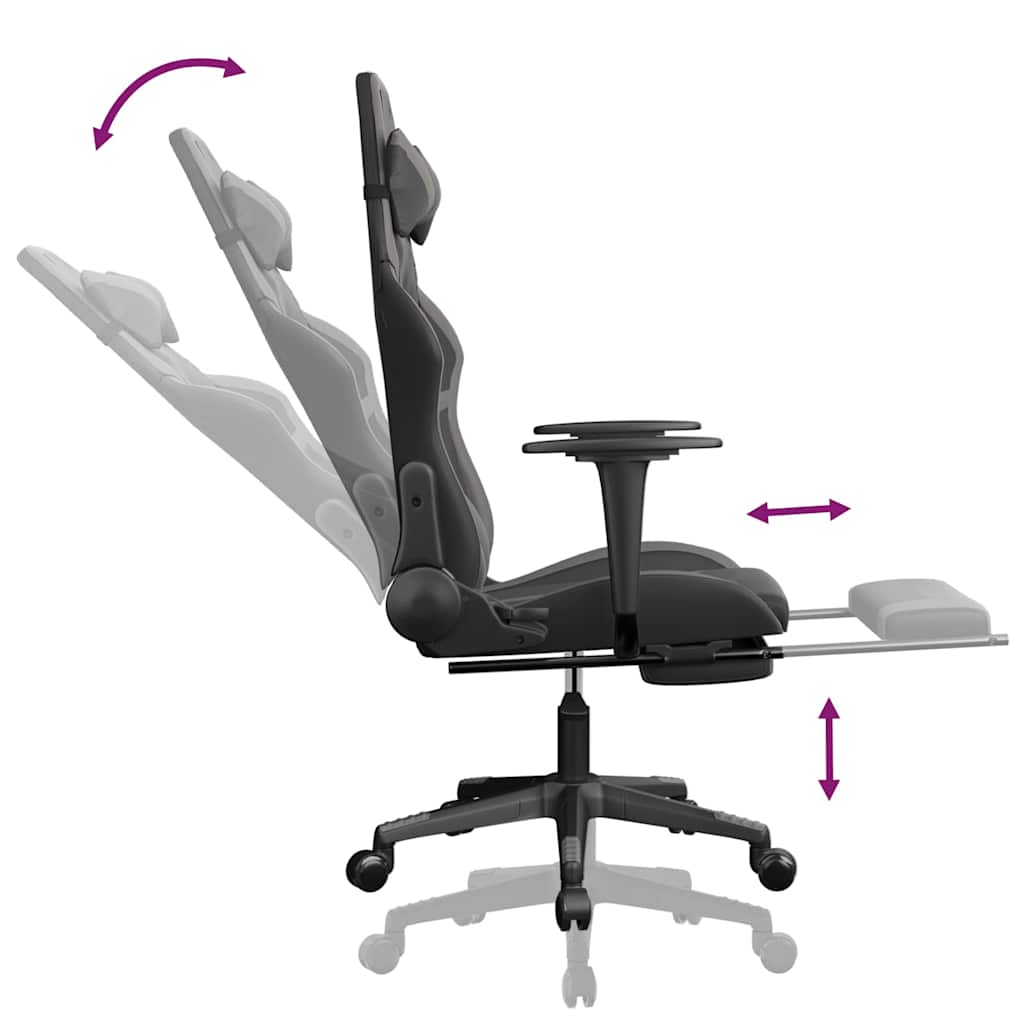 Gaming-Stuhl mit Massagefunktion Schwarz und Grün Kunstleder