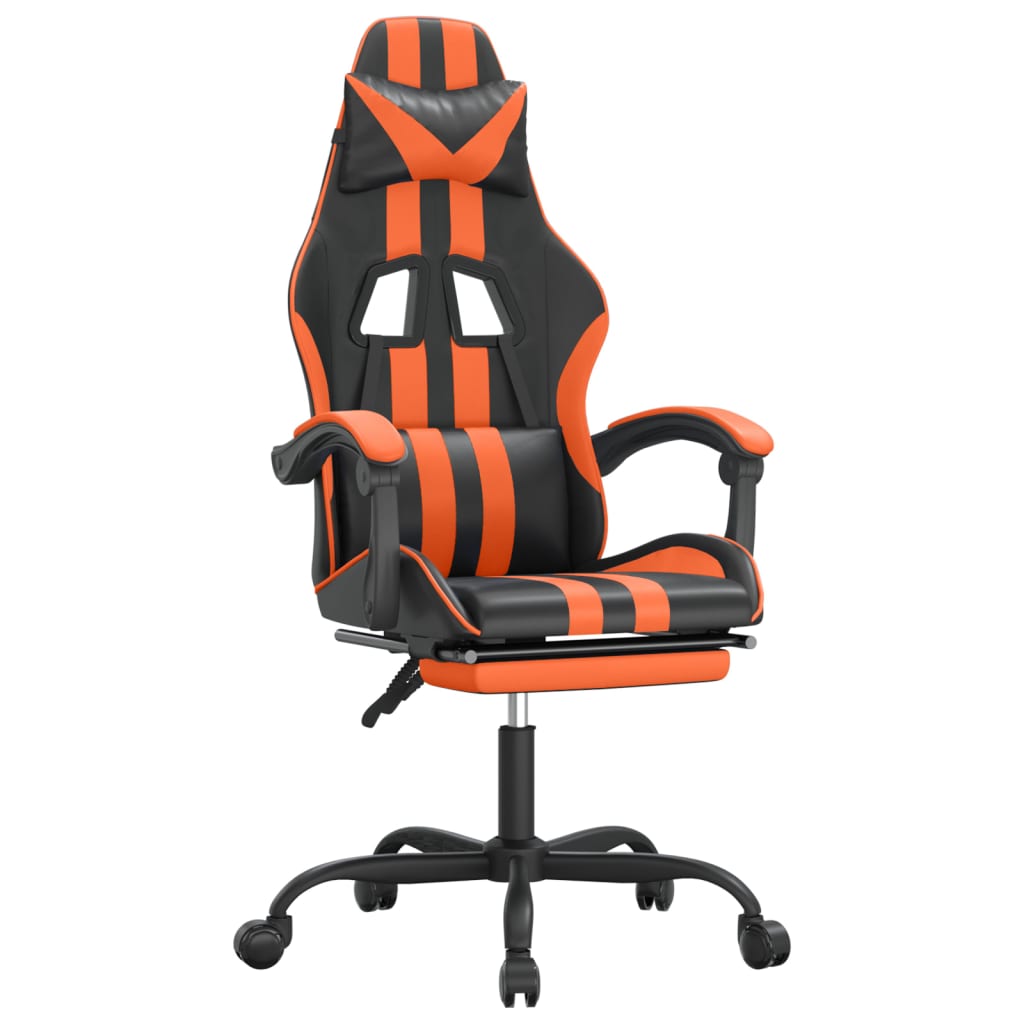 Gaming-Stuhl Drehbar Schwarz und Blau Kunstleder