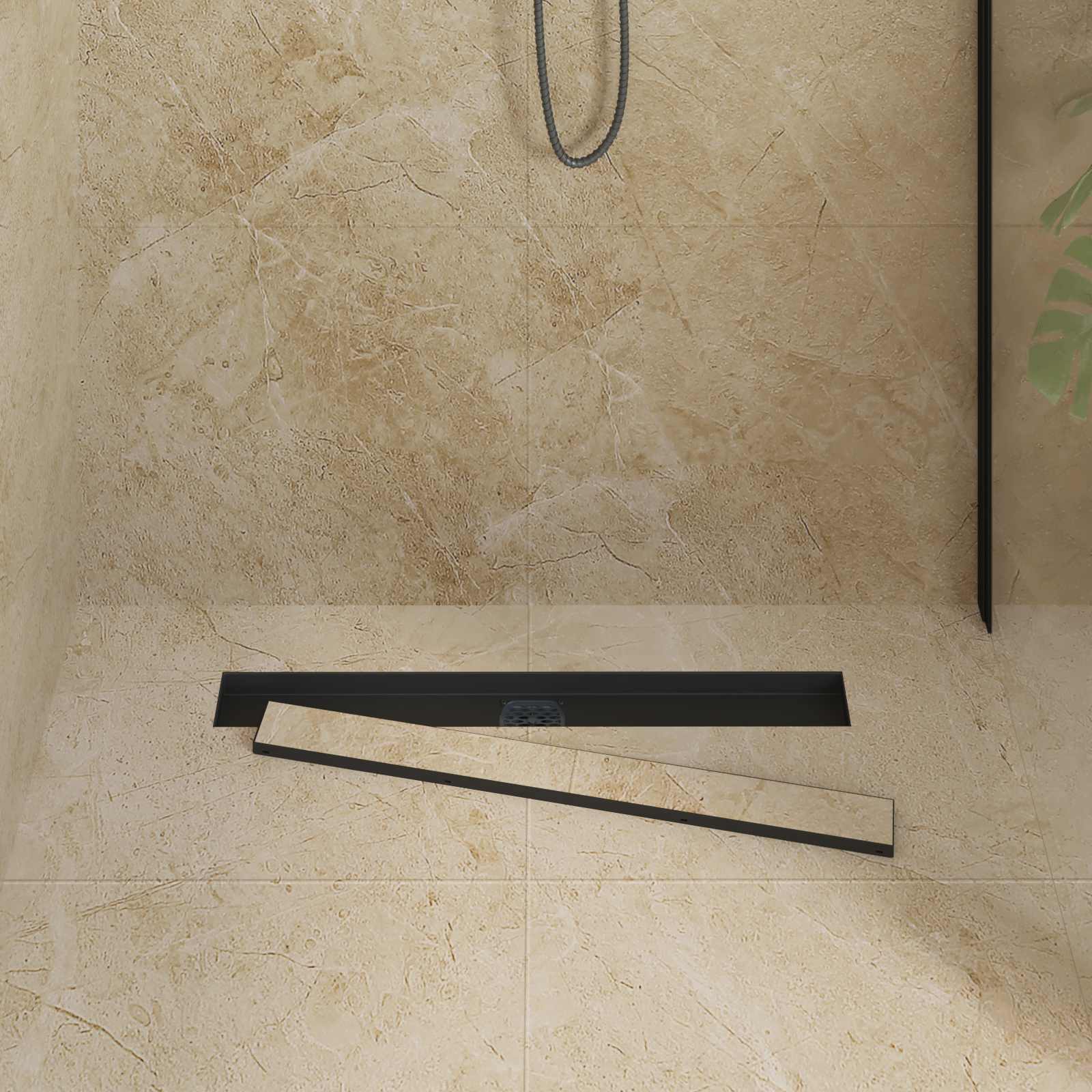 Duschablauf 2-in-1 mit 360° Siphon Silber 54 x 11 x 9,5 cm