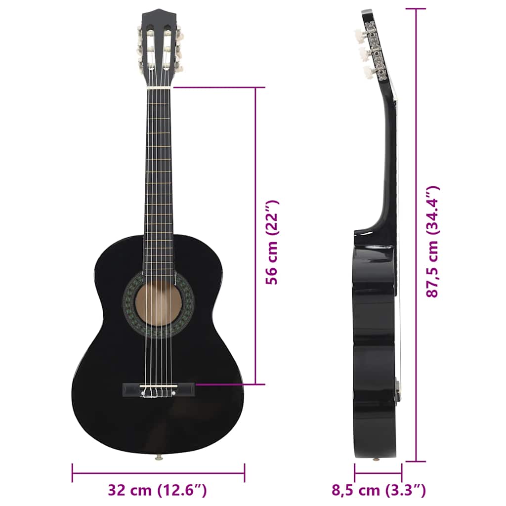 Klassische Gitarre für Anfänger 4/4 39" Lindenholz