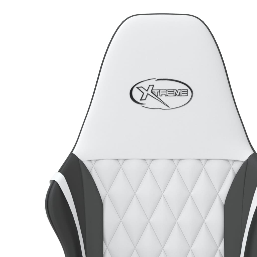 Gaming-Stuhl mit Massagefunktion Schwarz und Blau Kunstleder
