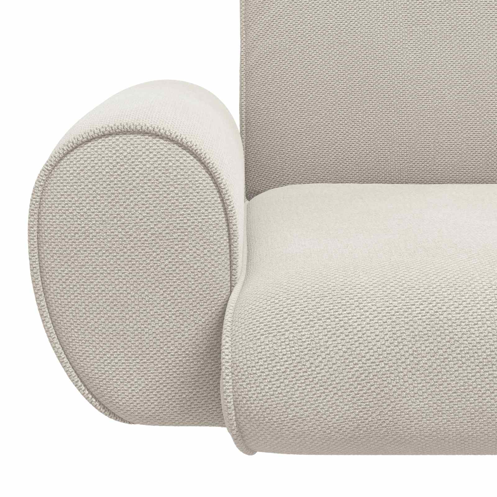 Verstellbarer Fußsessel Creme Grobvelours
