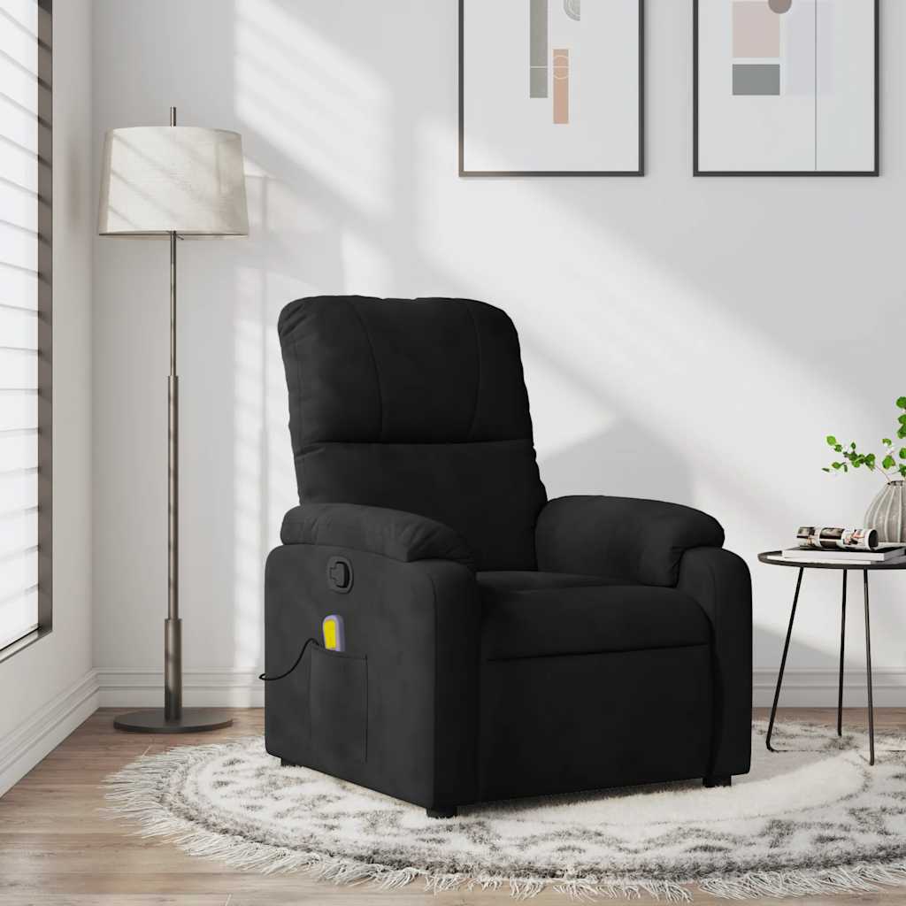Massagesessel mit Liegefunktion, braun, Mikrofaserstoff