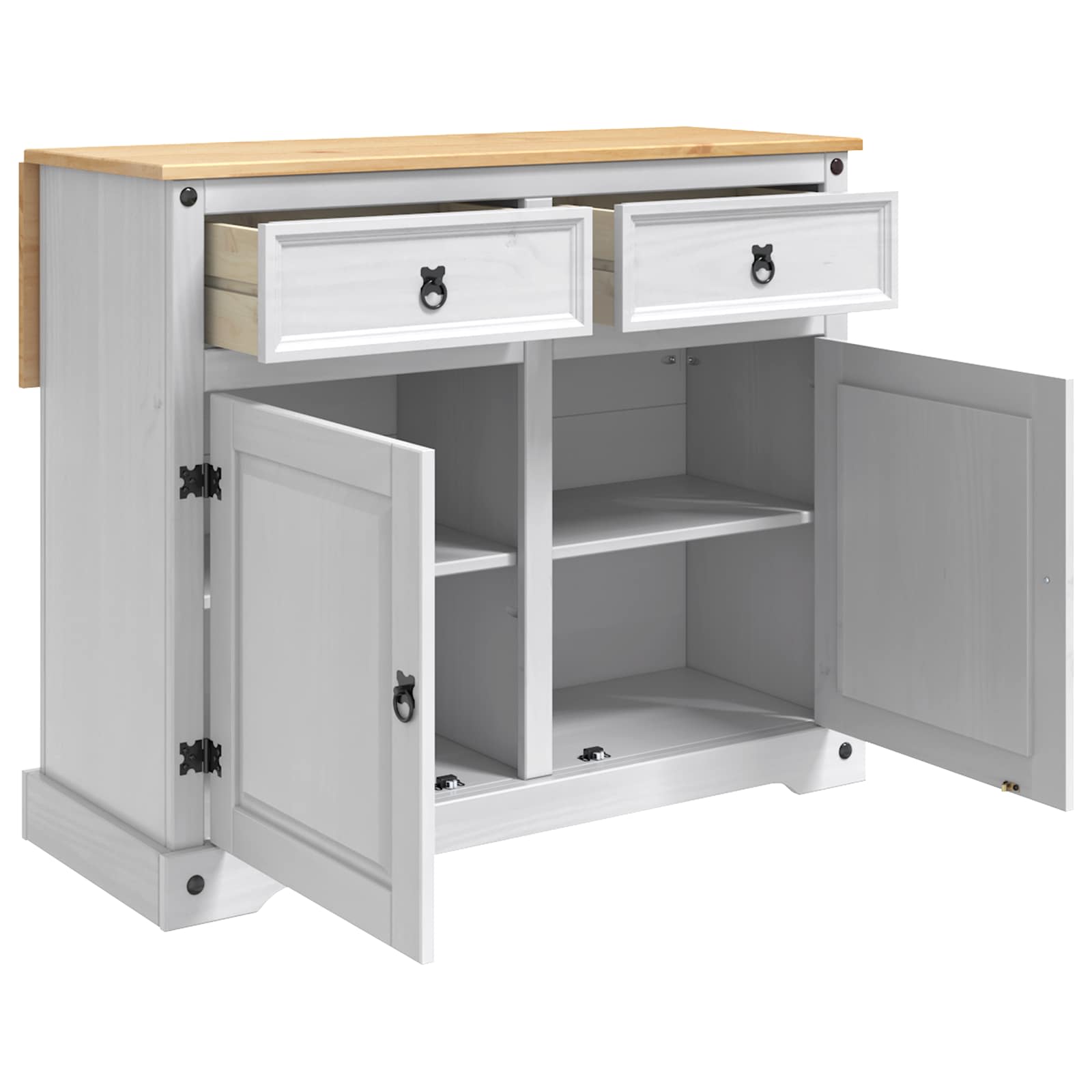 Küchentrolley 2 pcs Honigwachs 112 x 70 x 91,5 cm Massiv-Kiefer