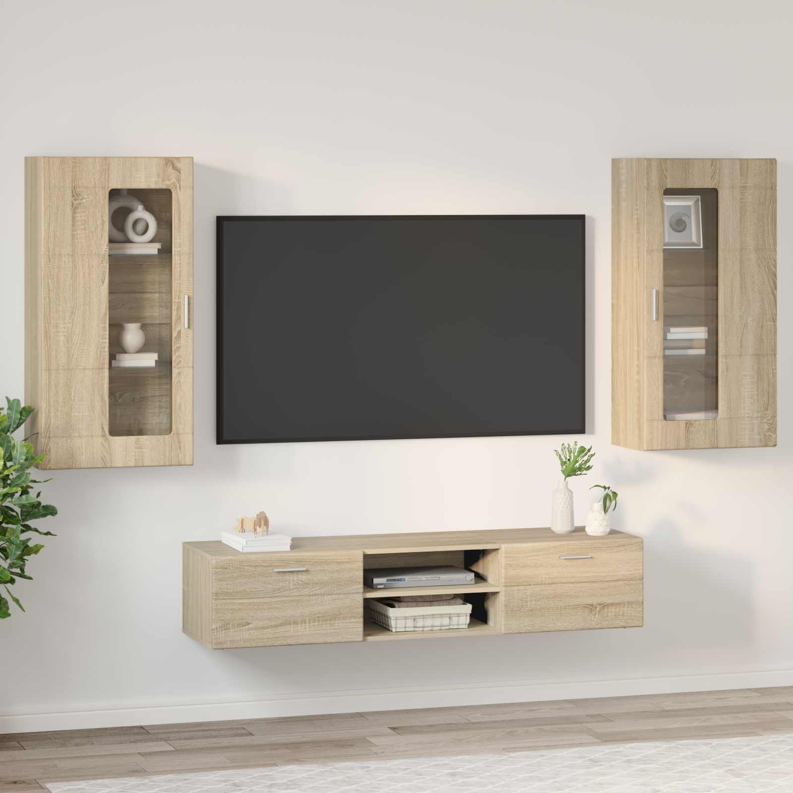 Highboard mit Regal FLORIN Weiß 60 x 35 x 182 cm Holzwerkstoff