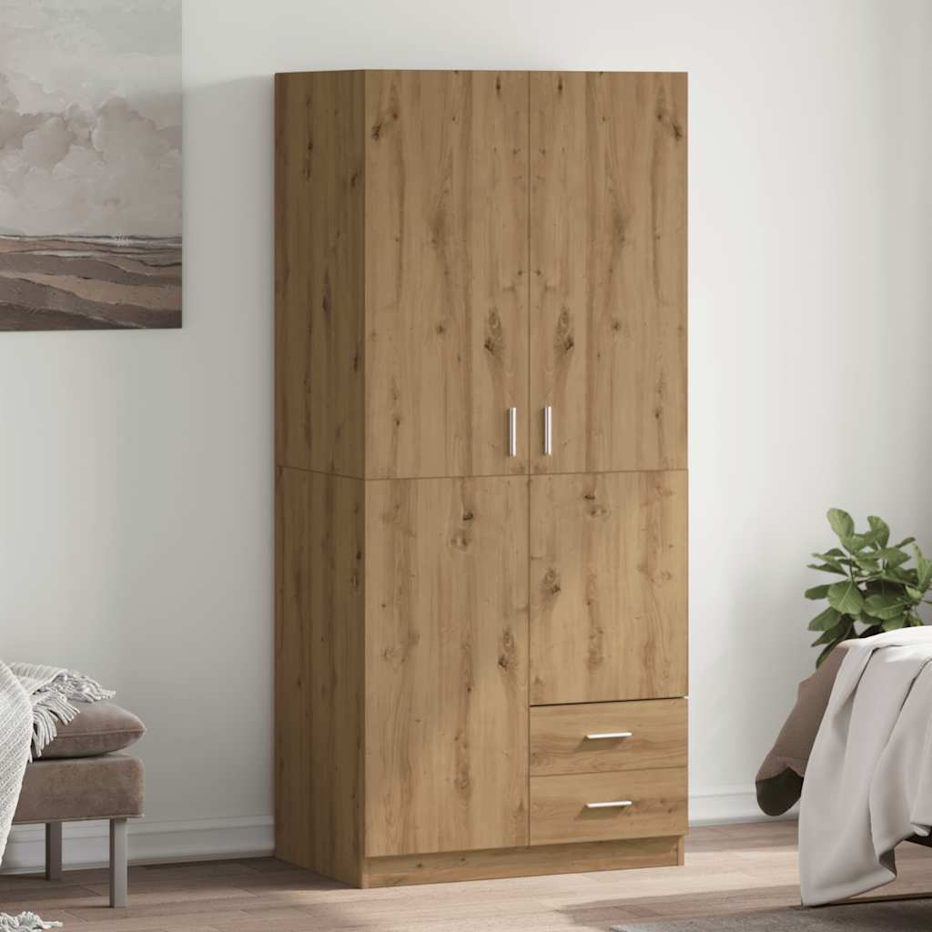 Kleiderschrank Weiß 80x52x180 cm Holzwerkstoff