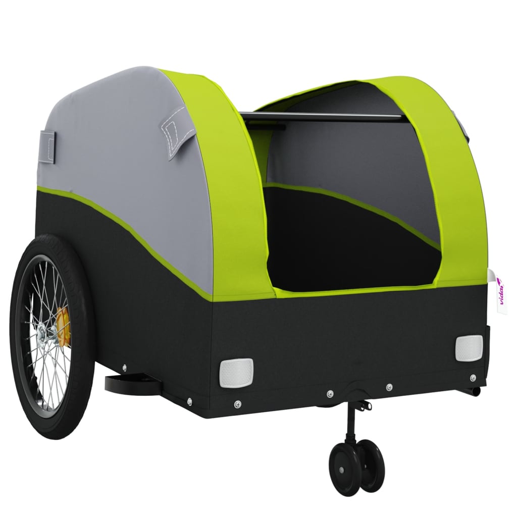 Fahrradanhänger Schwarz und Orange 30 kg Eisen