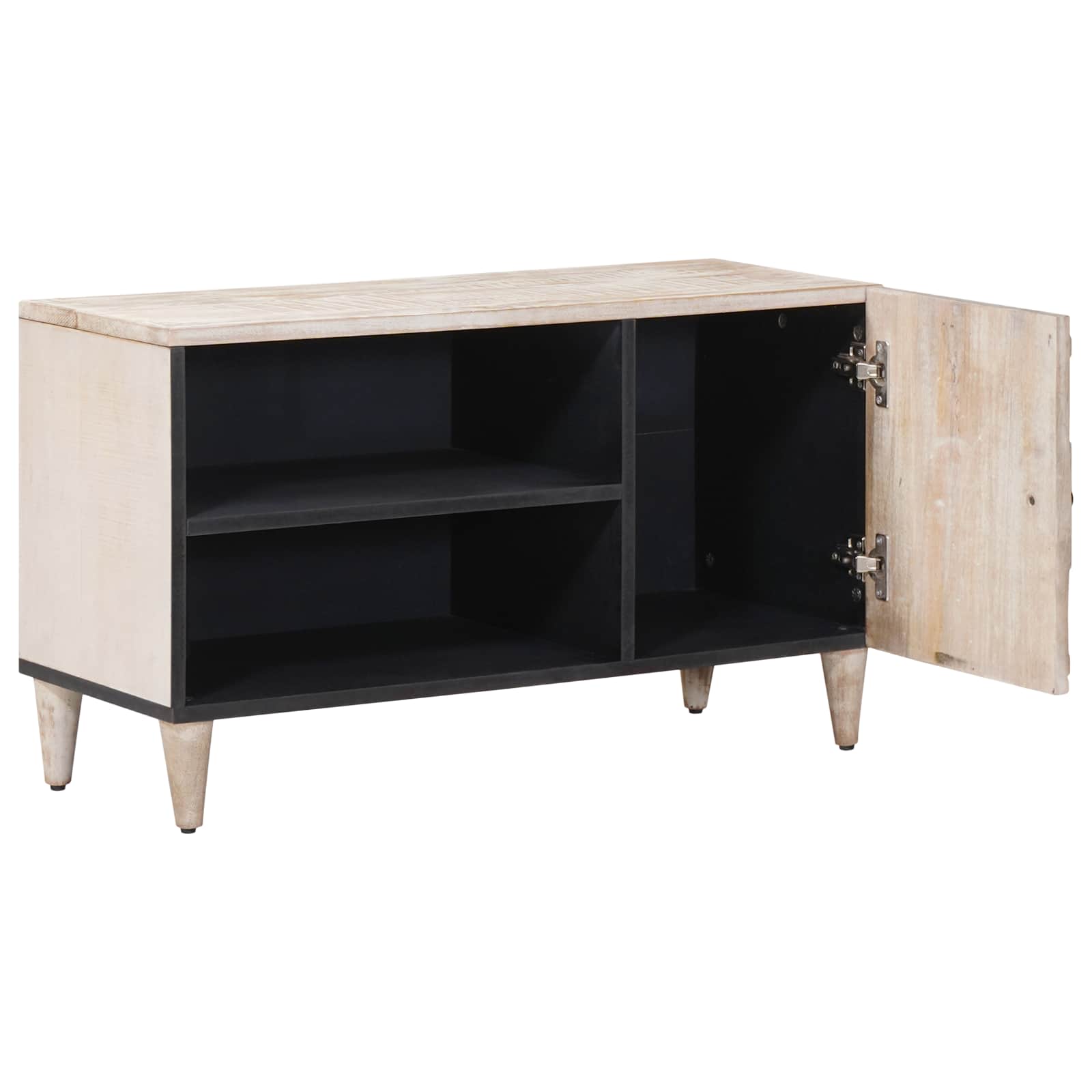 TV-Schränk mit Regal Braun 80 x 31,5 x 46 cm Massivholz Mango