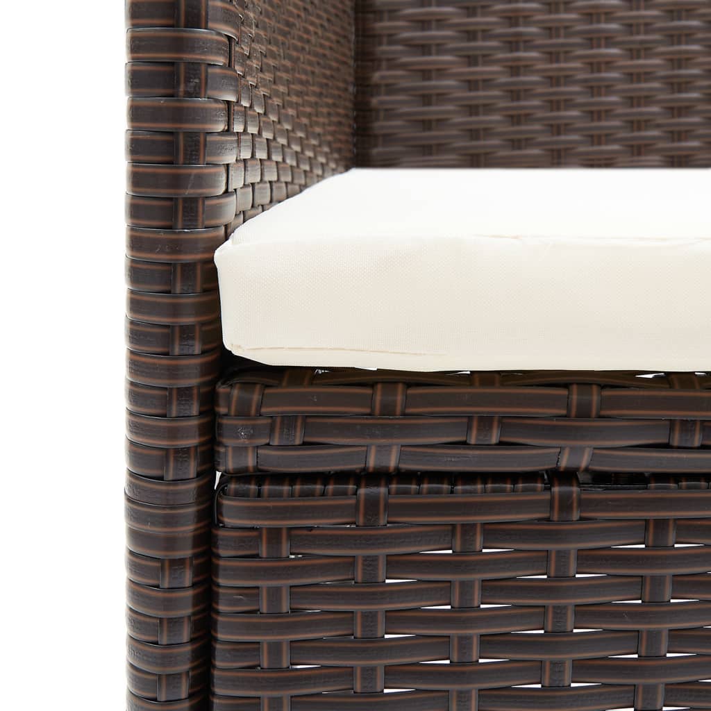 Garten-Essstühle 2 Stk. Poly Rattan Beige