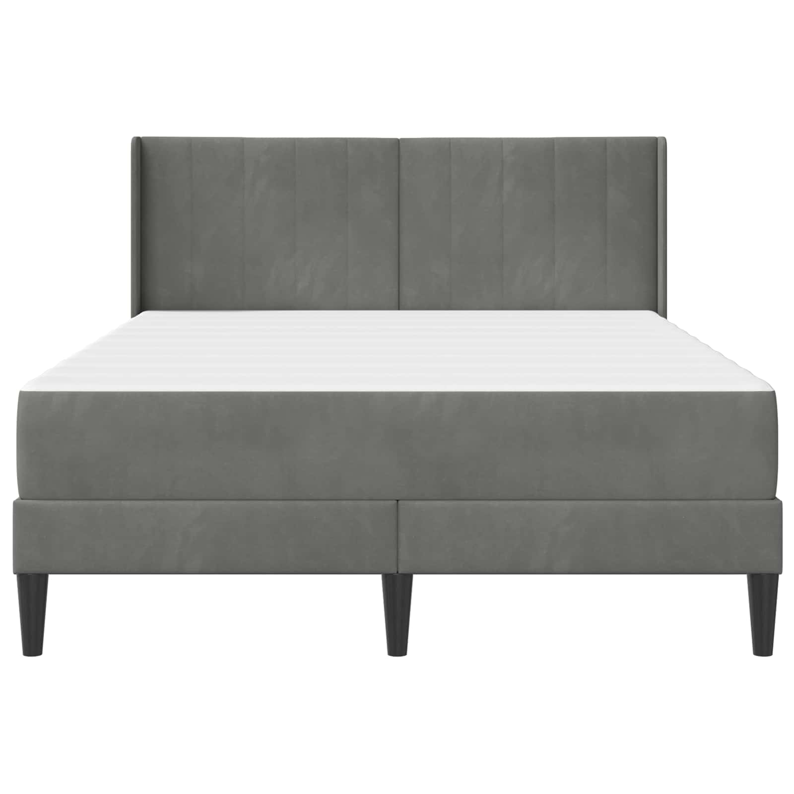 Bettgestell mit Matratze mit Kopfteil Hellgrau 80 x 200 cm Samt