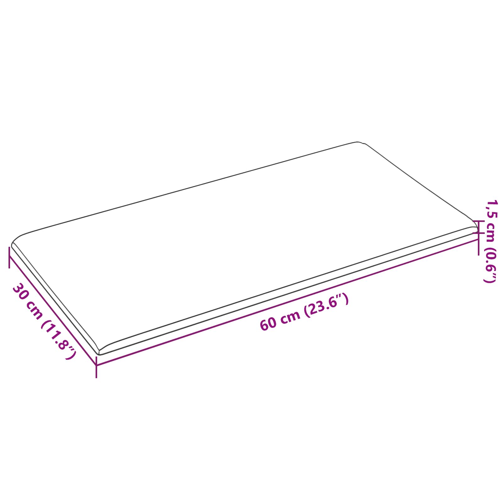 Wandkopfteilen 12 pcs 30 x 15 cm Creme Stoff
