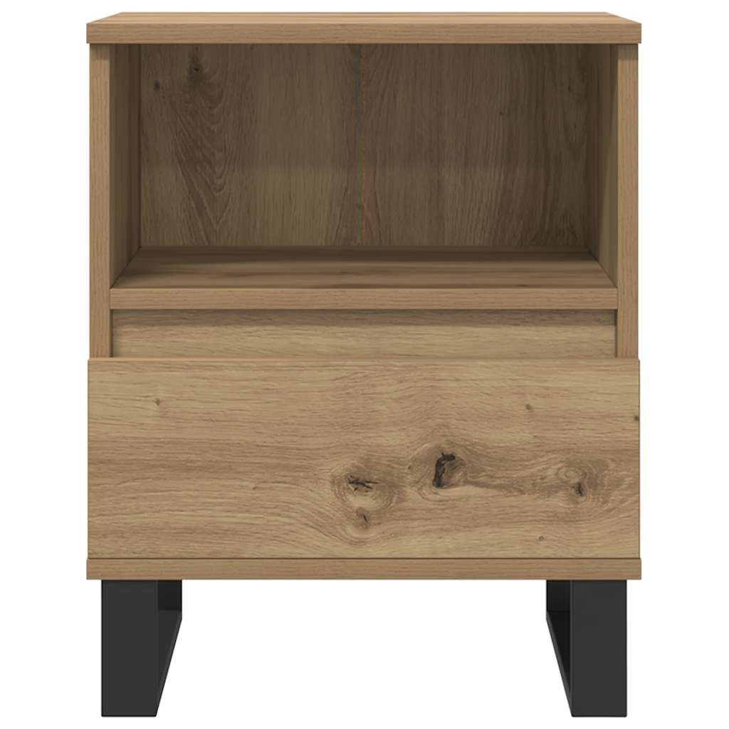 Bettschrank Schwarz Eichen-Optik 40 x 35 x 50 cm Holzwerkstoff