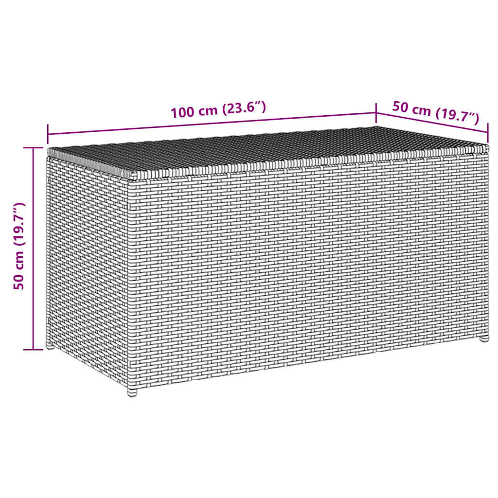 Gartentruhe Schwarz 283L Poly Rattan