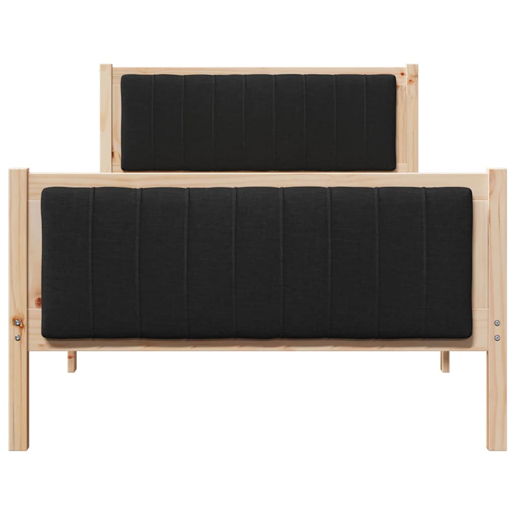 Bettgestell Braun und hellgrau 200 x 200 cm Massivholz Kiefer