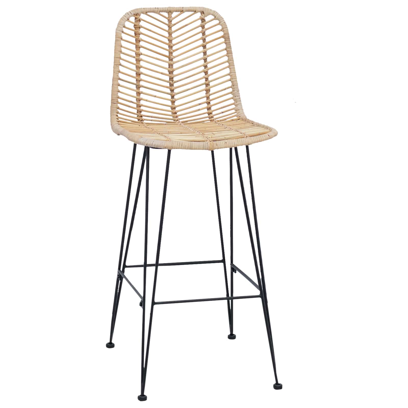 Barstuhl 2 pcs 44,5 x 54,5 x 97,5 cm Rattan und Eisen