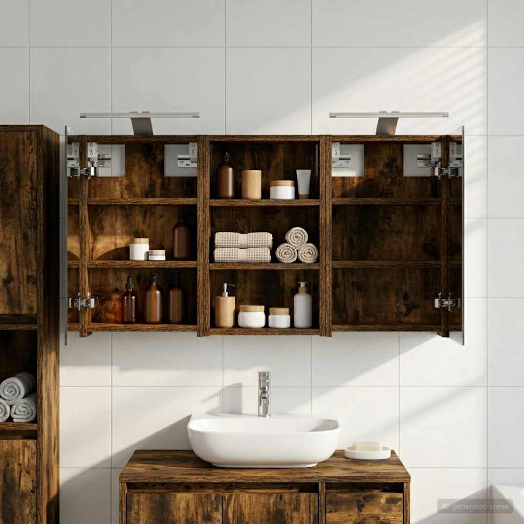 Badezimmerschrank-Set 3 pcs 80 x 10,5 x 50 cm Holzwerkstoff