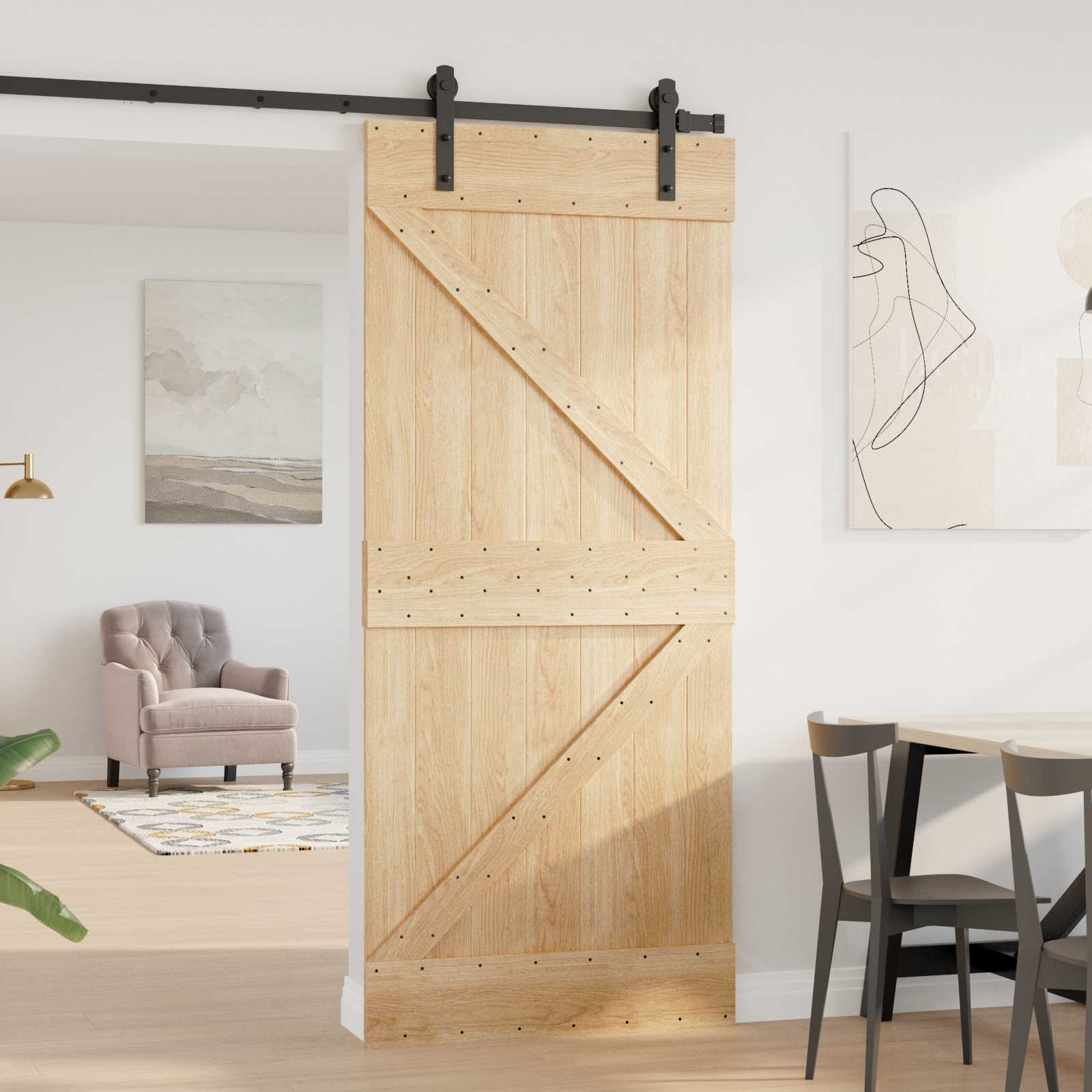 Tür NARVIK Natur 80 x 210 cm Massivkiefer