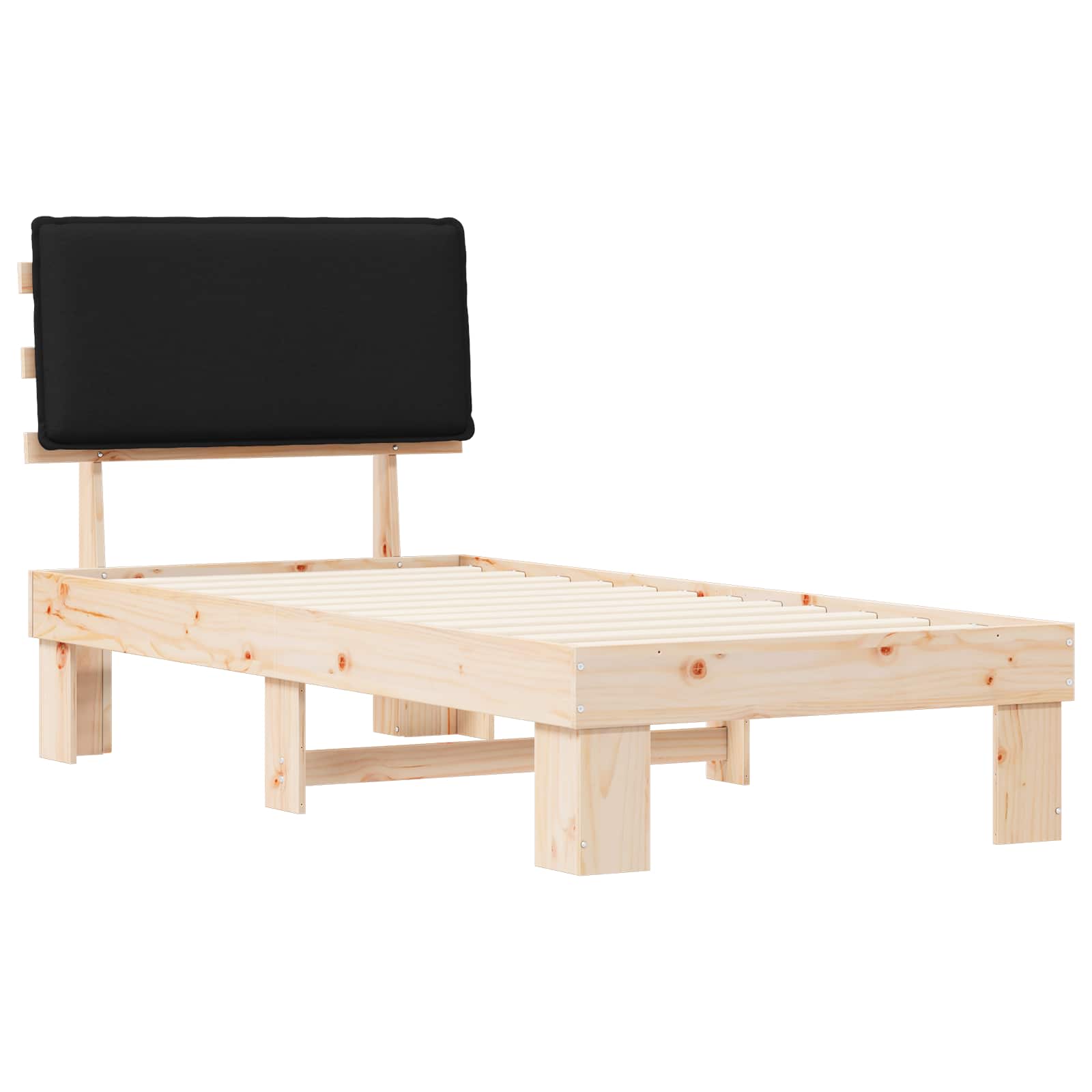 Bettgestell mit gepolstertem Kopfteil Hellgrau 200 x 200 cm