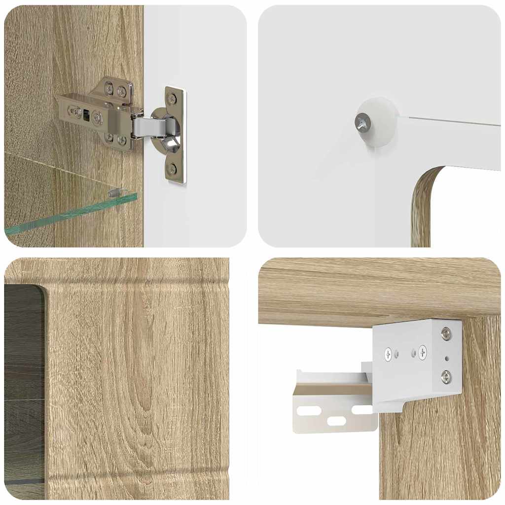 Highboard mit Regal FLORIN Weiß 60 x 35 x 182 cm Holzwerkstoff