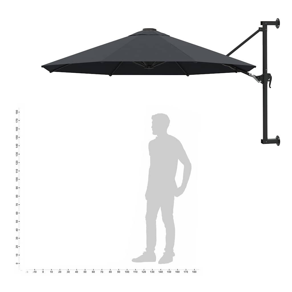 Sonnenschirm zur Wandmontage mit Metall-Mast 300 cm Sandweiß