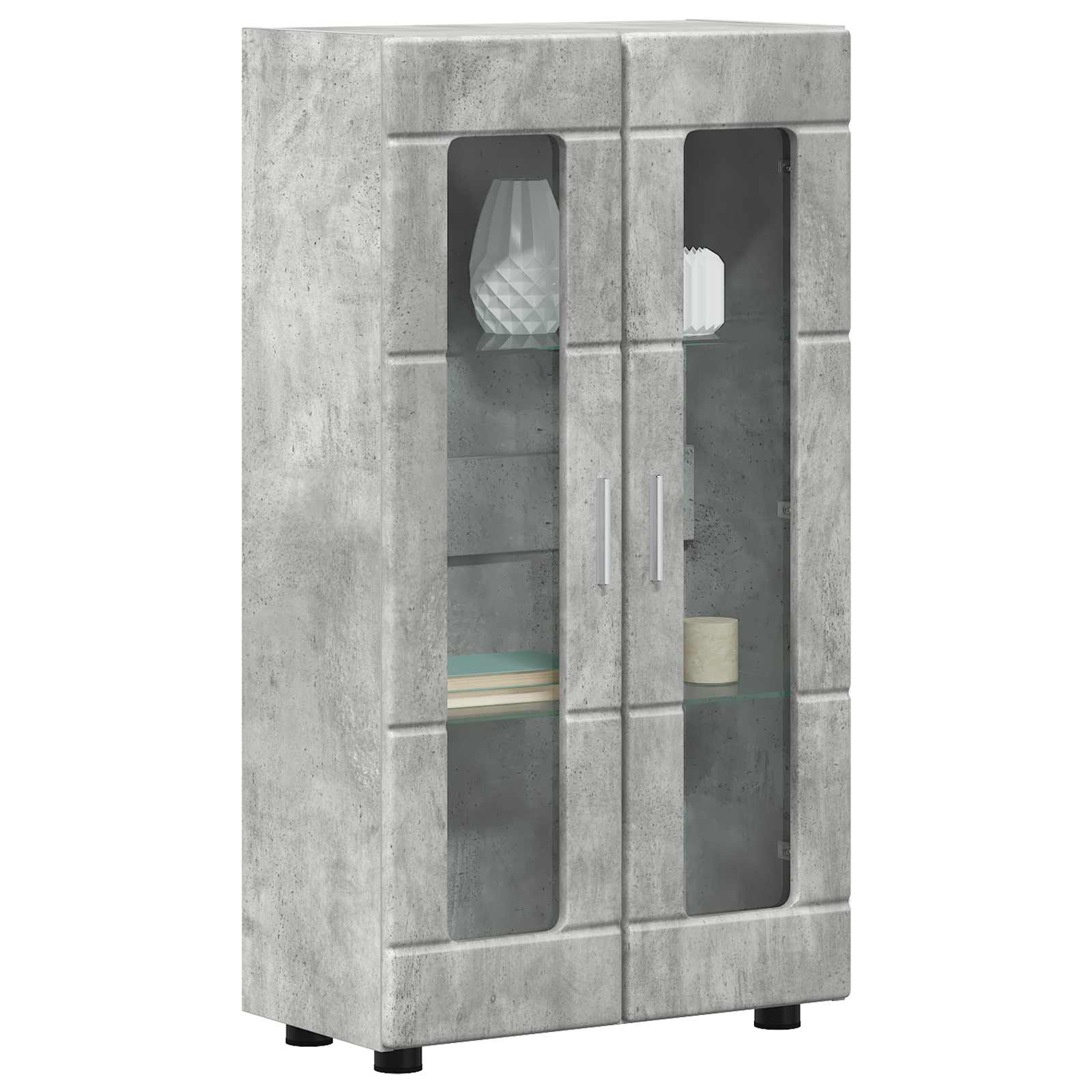 Highboard mit Regal FLORIN Weiß 60 x 35 x 182 cm Holzwerkstoff