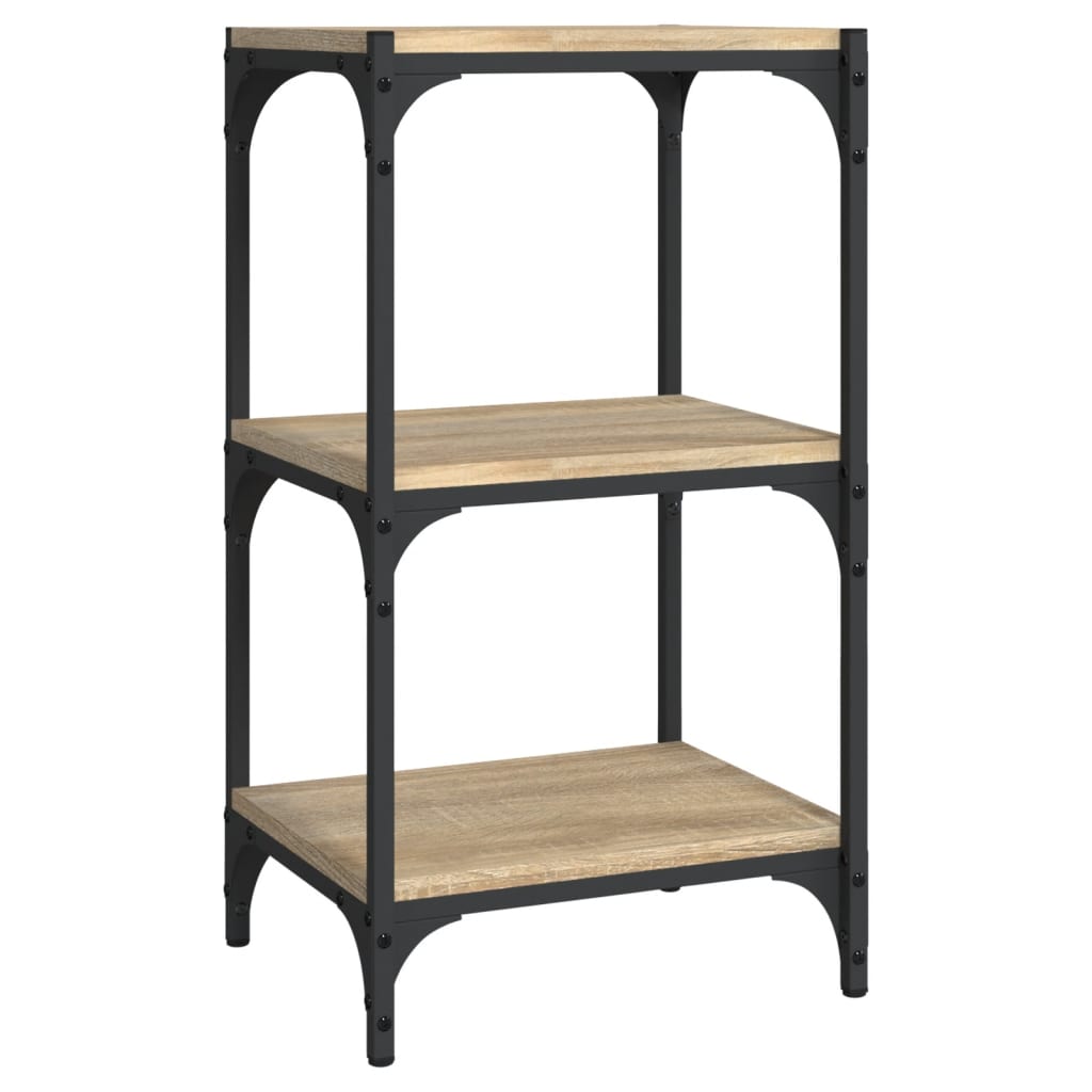 Bücherregal Schwarz 40x33x70,5 cm Holzwerkstoff und Stahl
