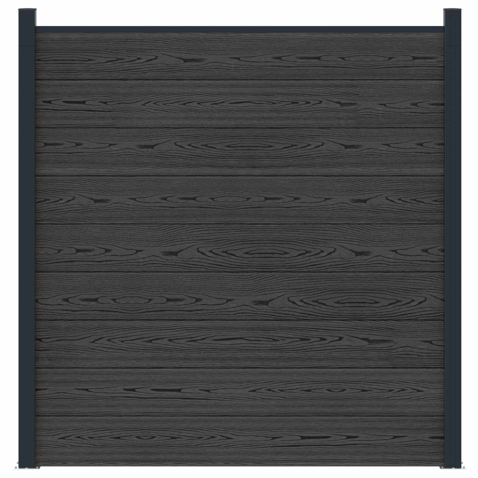 Zaunelement WPC 180x186 cm Schwarz