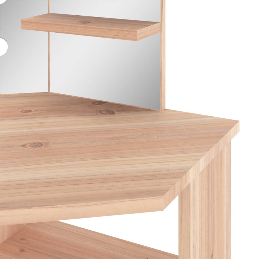 Eck-Schminktisch mit LED Grau 111x54x141,5 cm