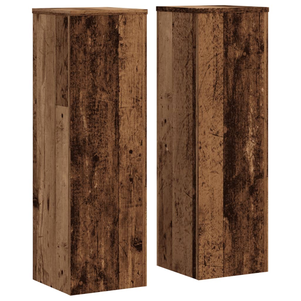 Pflanzenständer 2 Stk. Weiß 33x33x100 cm Holzwerkstoff