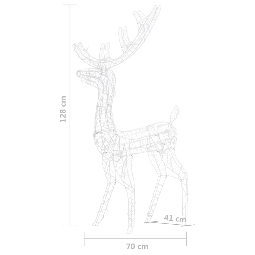 Rentierfamilie Weihnachtsdekoration Weiß und Silber 201 LEDs
