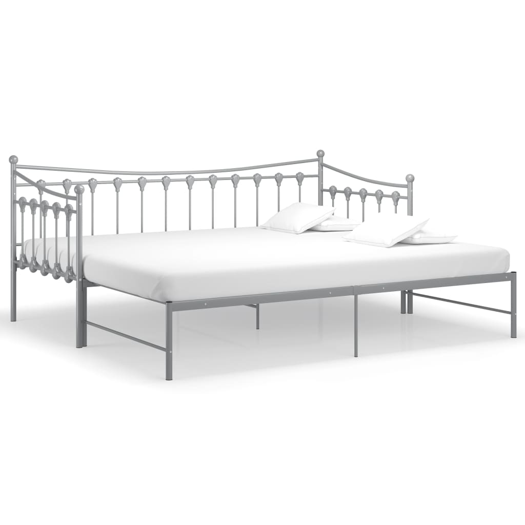 Ausziehsofa Bettgestell Schwarz Metall 90x200 cm