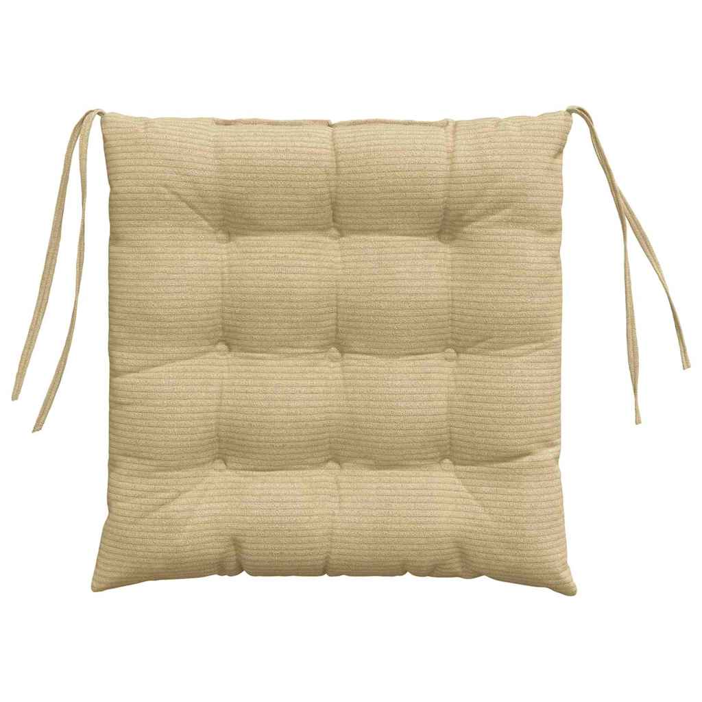 Sitzkissen 4 pcs Hellgrau 40 x 40 x 6 cm Cordstoff