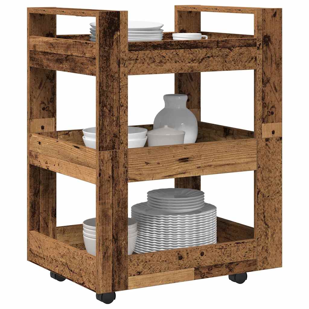 Küchenwagen Weiß 60x45x80 cm Holzwerkstoff
