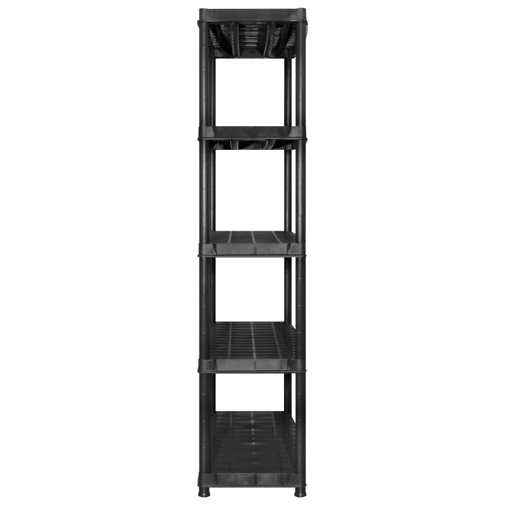 Lagerregal 4-Tier Schwarz 61x30,5x130 cm Kunststoff