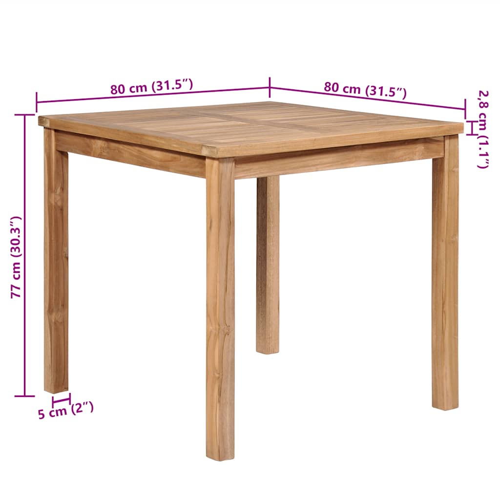 Garten-Esstisch 140x80x77 cm Massivholz Teak