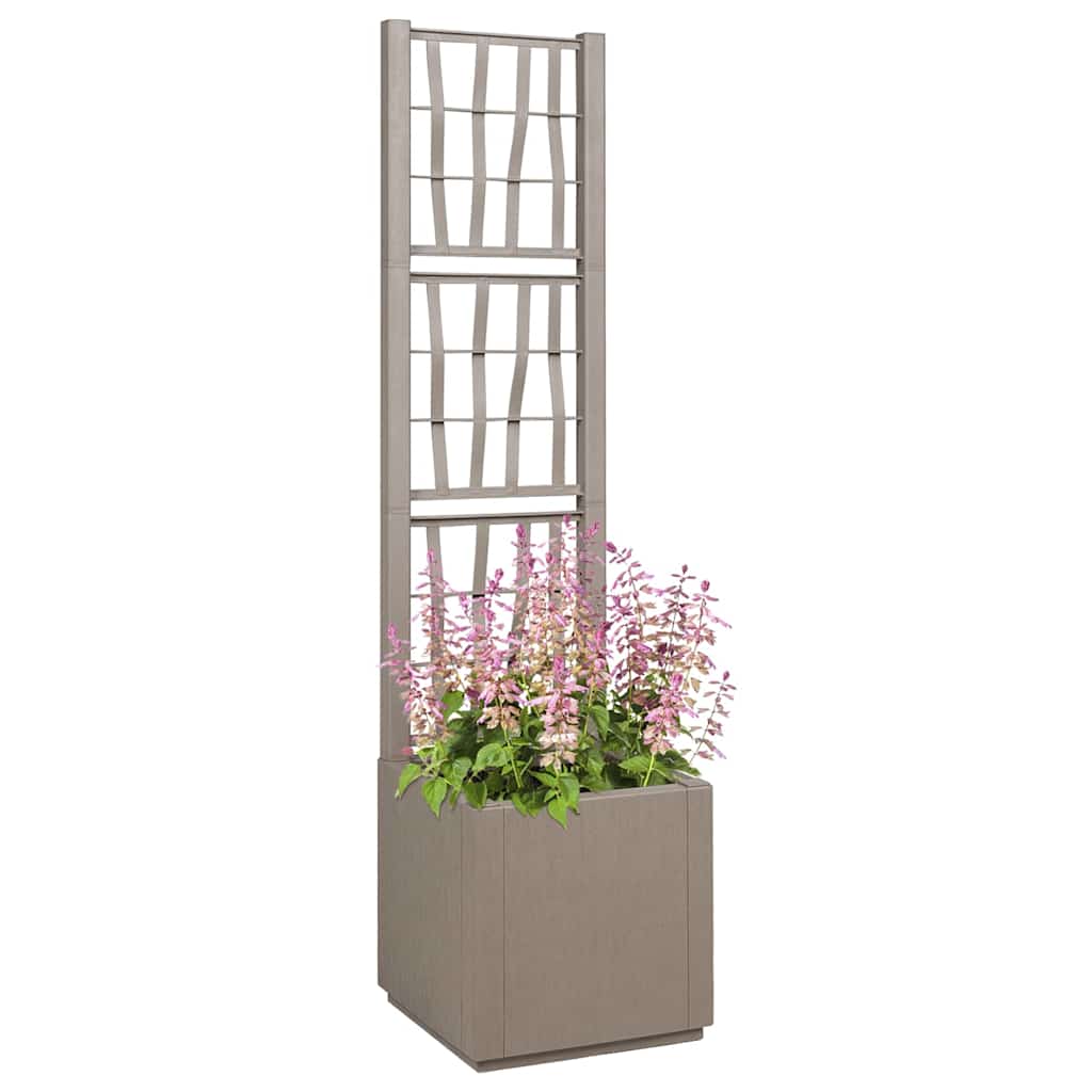 Gartenpflanzer mit Gitter Weiß 36 x 36 x 140 cm PP