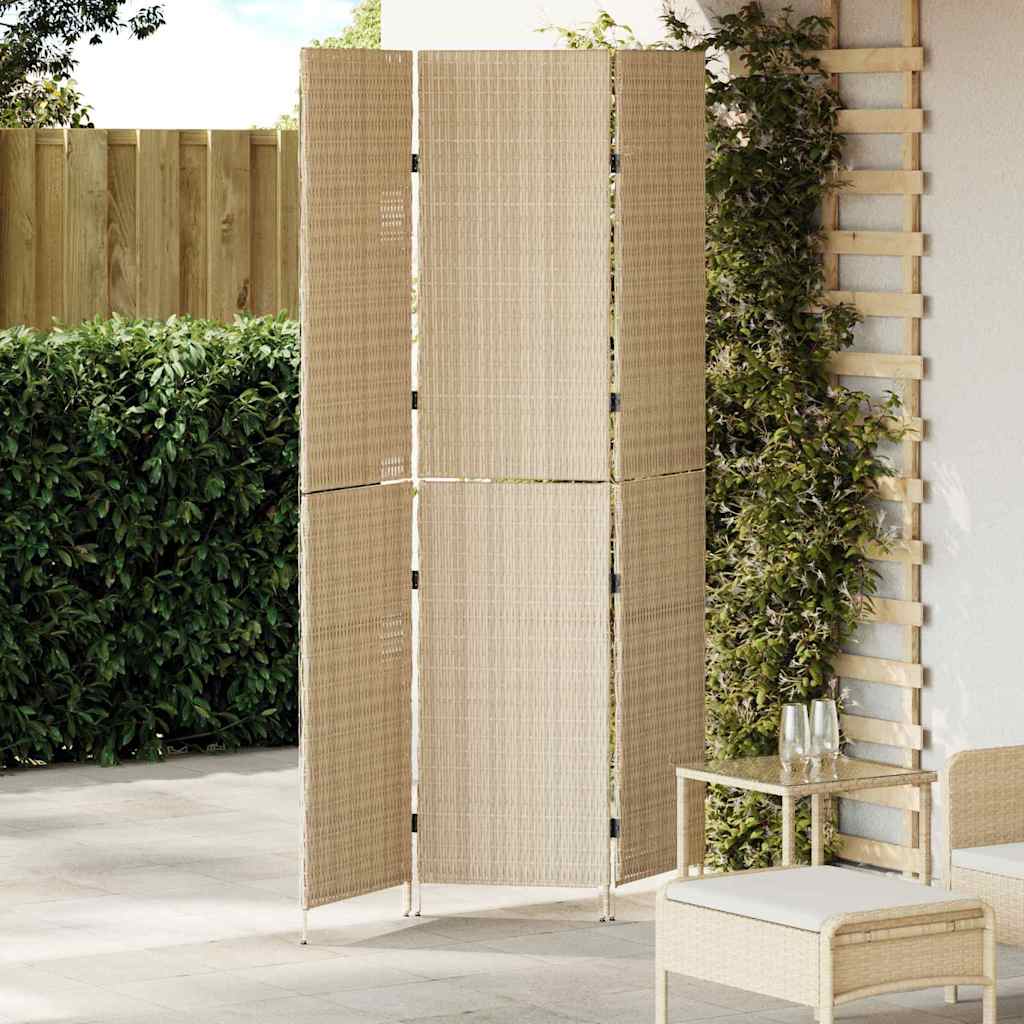 Raumteiler Schwarz 146 x 180 cm Poly-Rattan