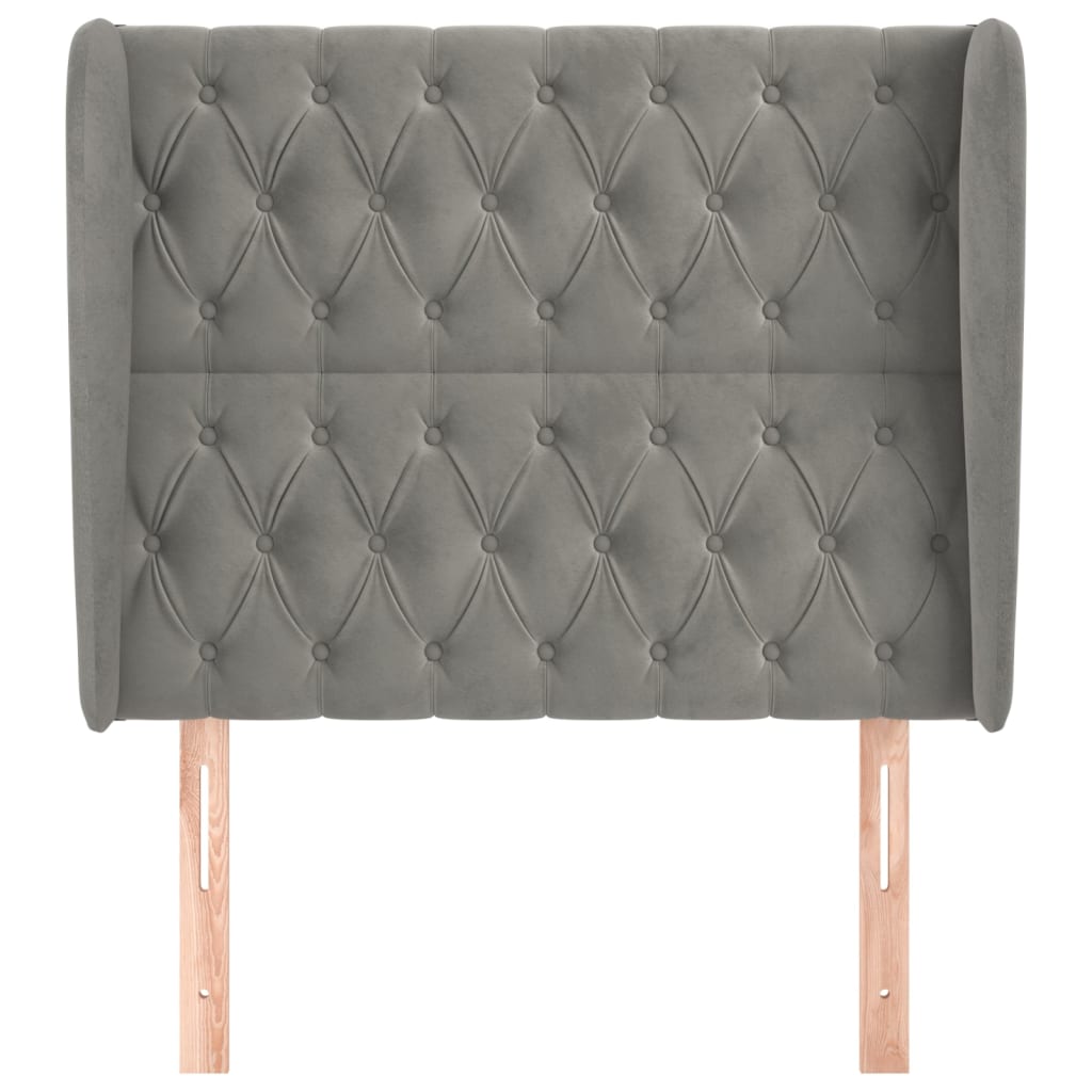 Kopfteil mit Ohren Dunkelblau 93x23x78/88 cm Samt
