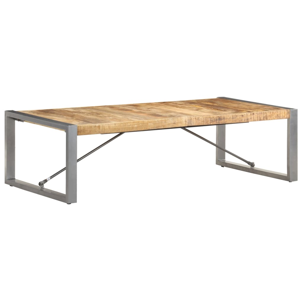 Couchtisch 140x140x40 cm Raues Mangoholz