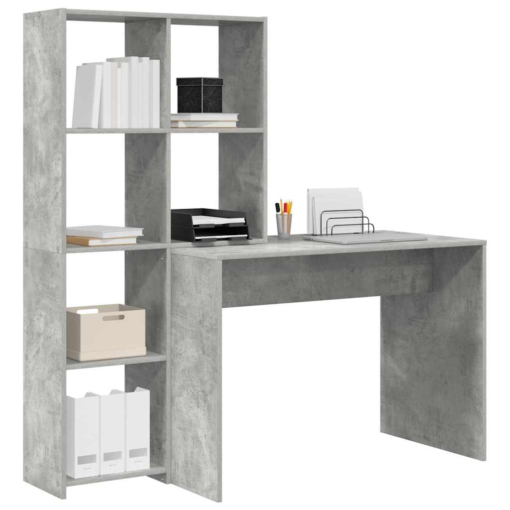 Schreibtisch mit Regal Weiß 138,5 x 55 x 143 cm Holzwerkstoff