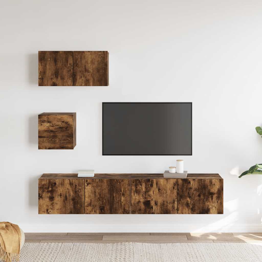 4-tlg. TV-Schrank-Set Sonoma-Eiche Holzwerkstoff