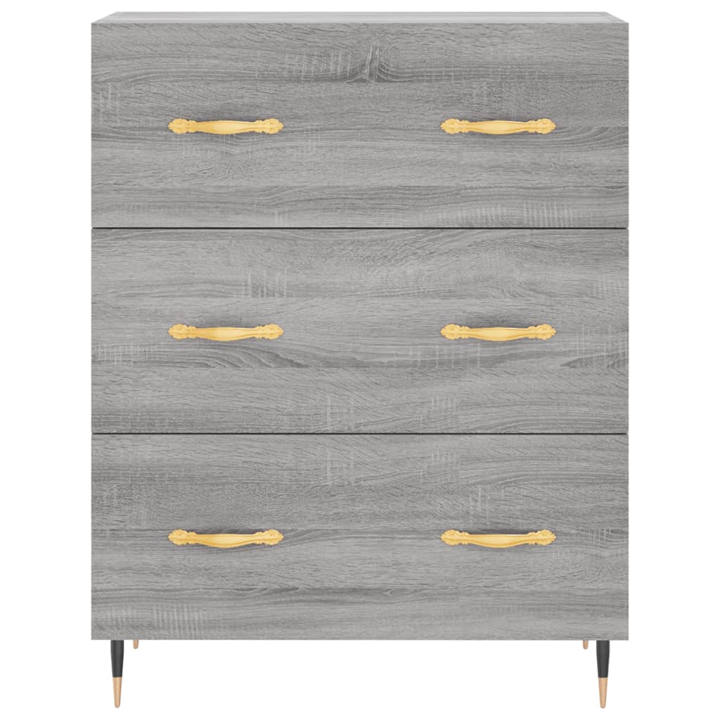 Highboard Betongrau 69,5x34x180 cm Holzwerkstoff