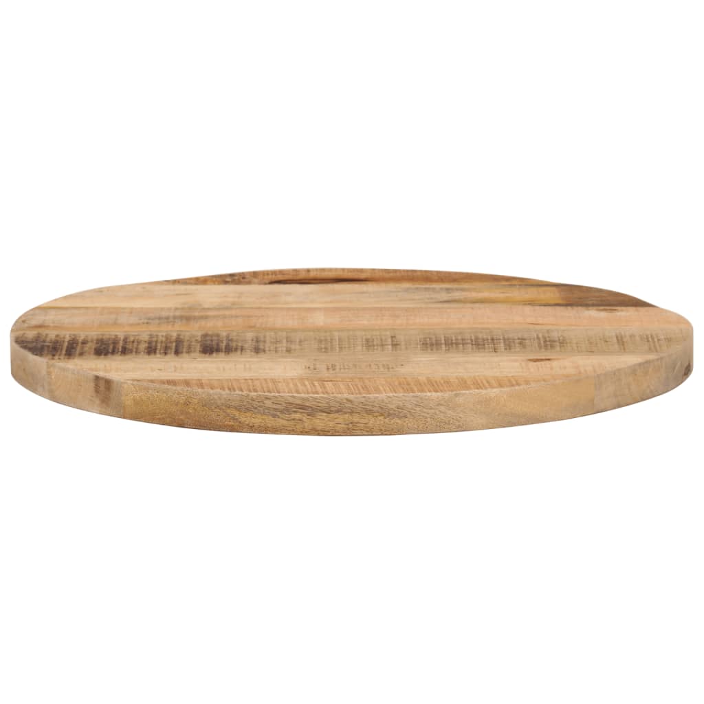 Tischplatte Ø 40x2,5 cm Rund Raues Massives Mangoholz