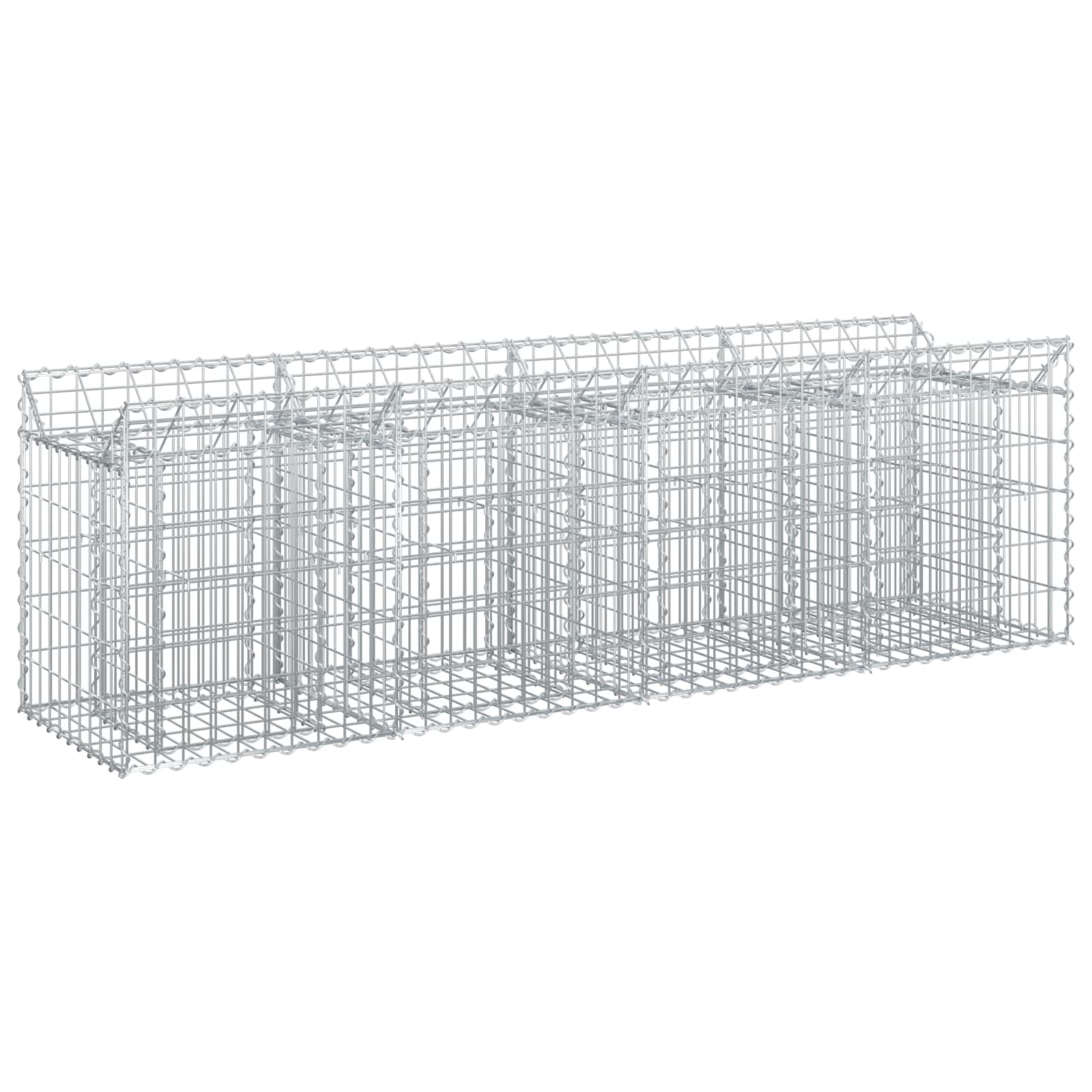 Gabionen-Hochbeet 2 pcs Silber