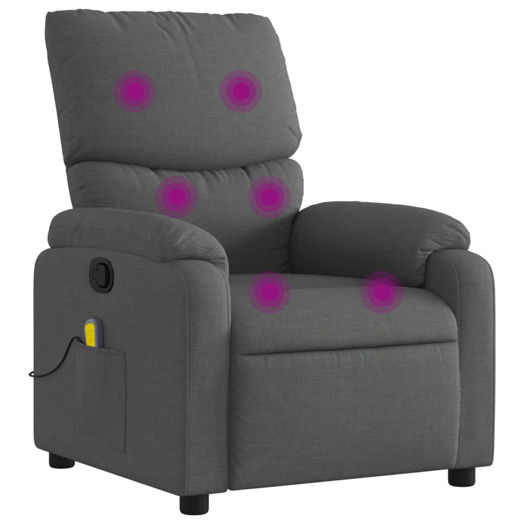 Massage-Relaxsessel, hellgrauer Stoff