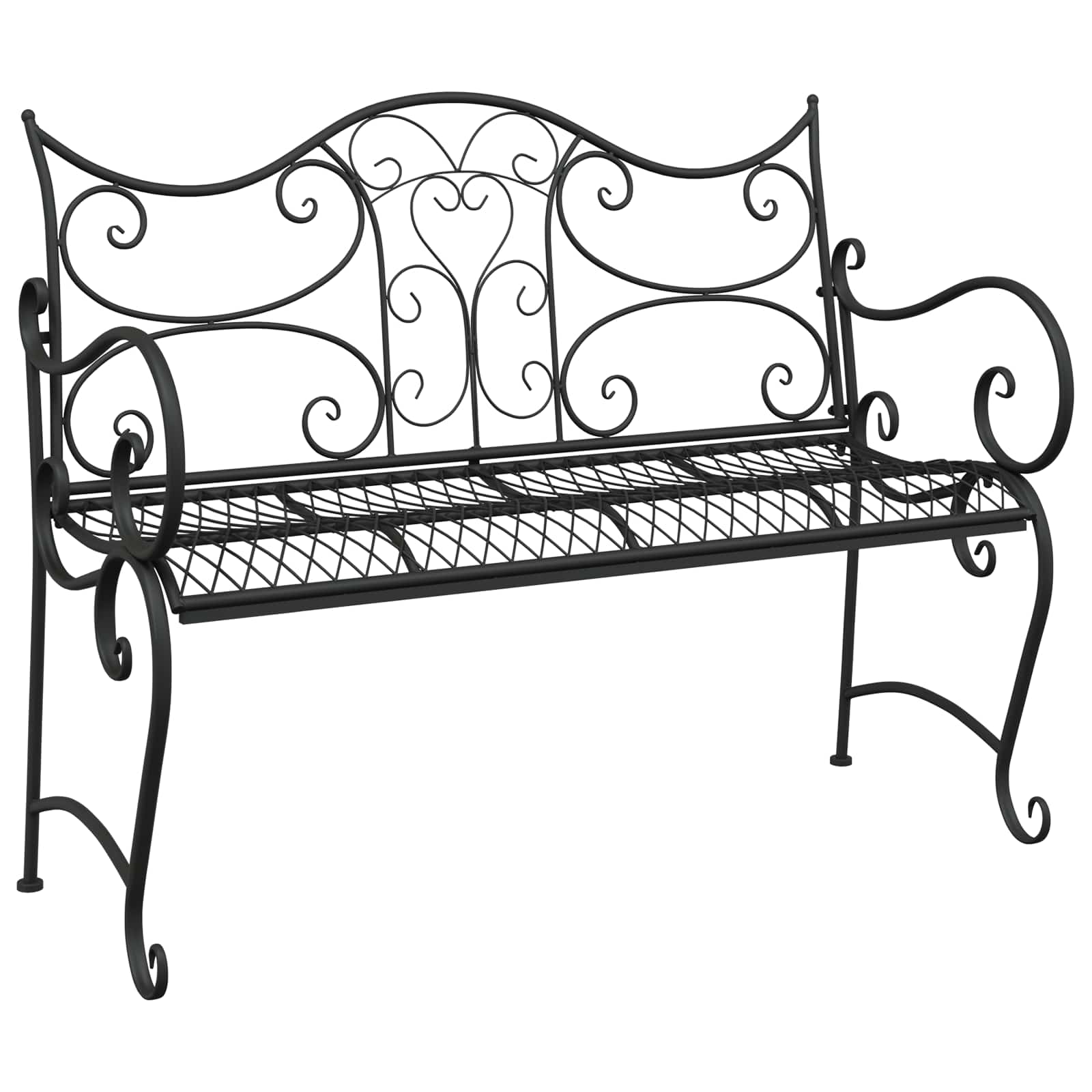 Gartenbank 2-Sitzanzahl 114 x 56,5 x 90 cm Stahl Silber Grau